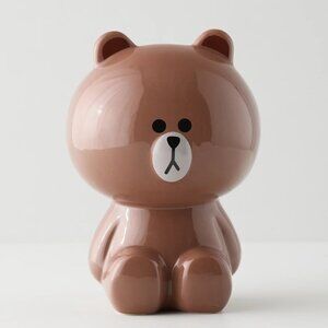 Line Friends Brown Bear Ceramic Figure Coin Bank